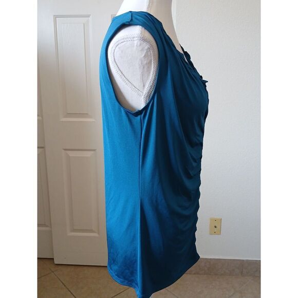 Dana Buchman Womens Sleeveless Braided Detail V Neck Stretch Pullover Top Medium - Picture 2 of 13